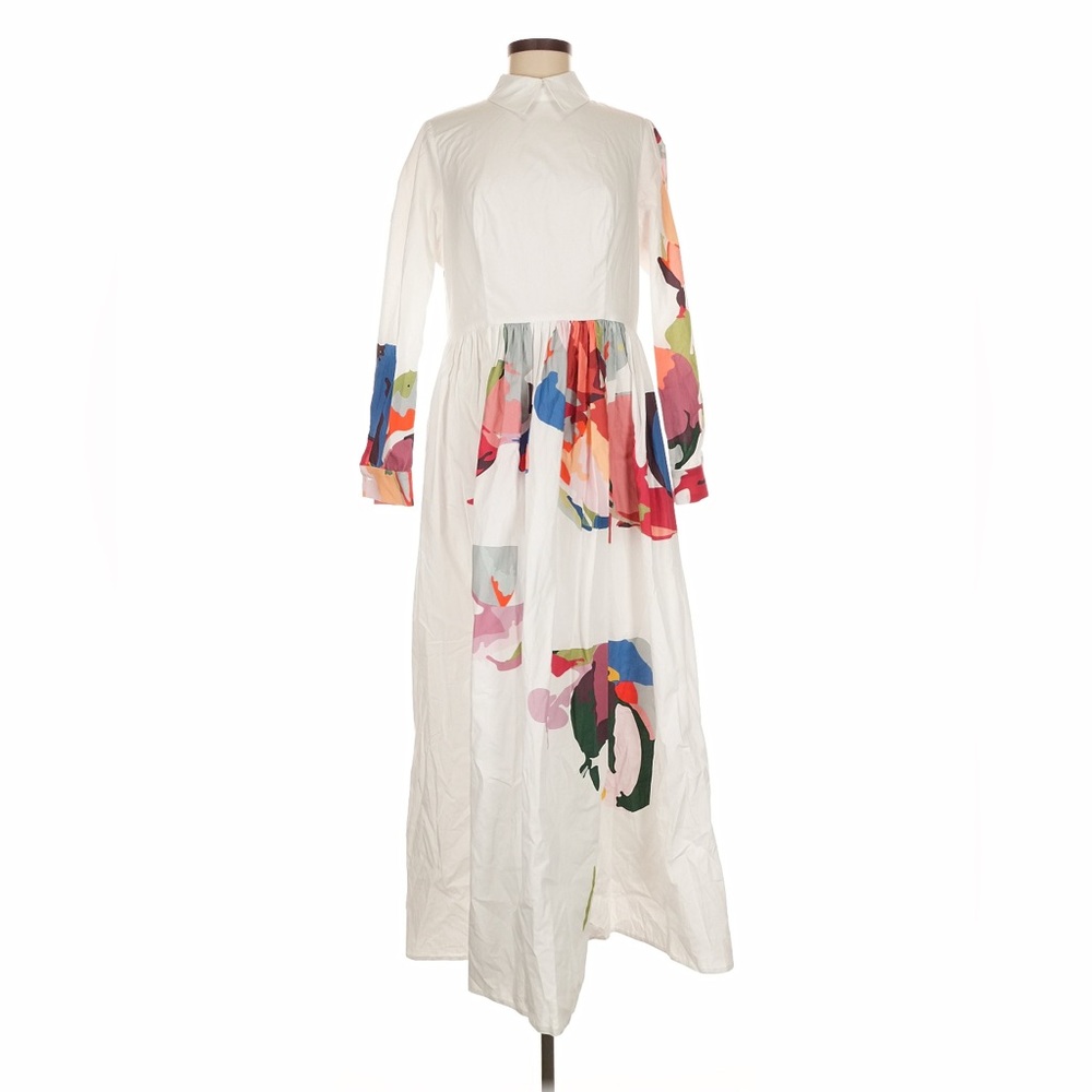 Chic Multicolor Long Sleeve Maxi Dress